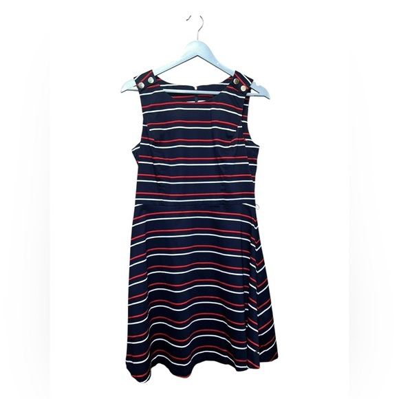 Tommy Hilfiger Dresses & Skirts - Tommy Hilfiger Red, White & Blue Striped Dress with Red Belt Size 6
